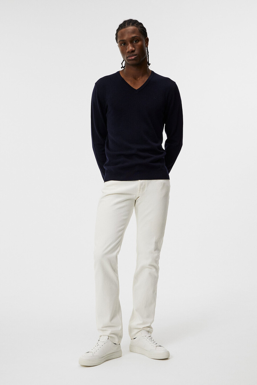 pull lymann en mérinos à col en v