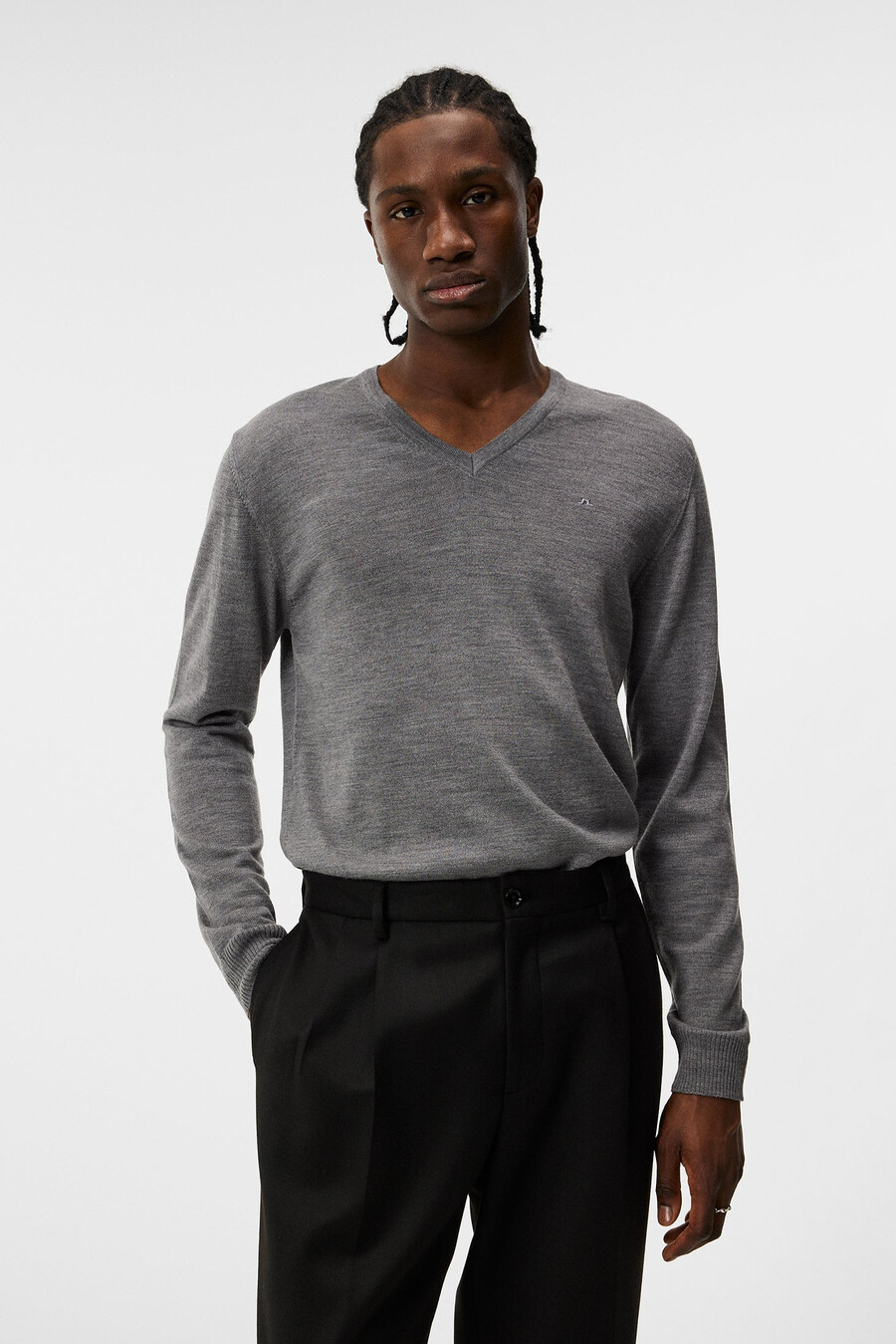 pull lymann en mérinos à col en v