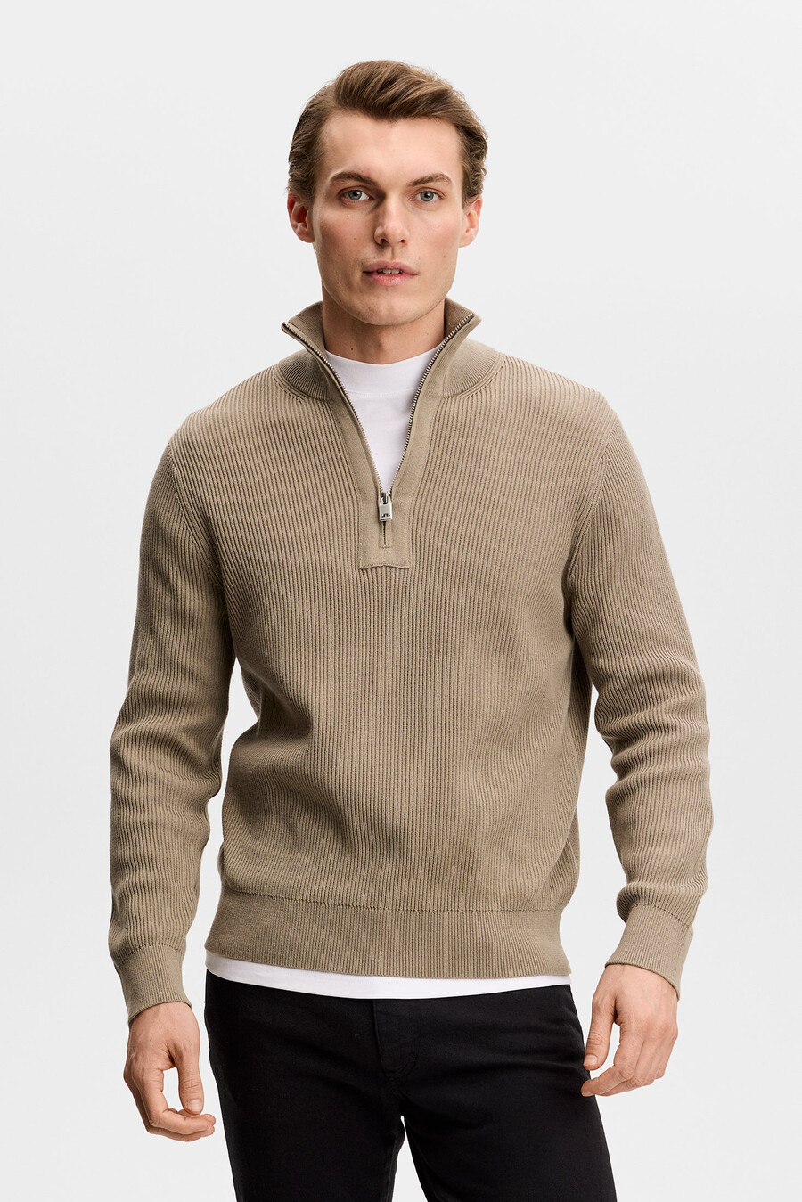 pull alex à demi-zip en maille