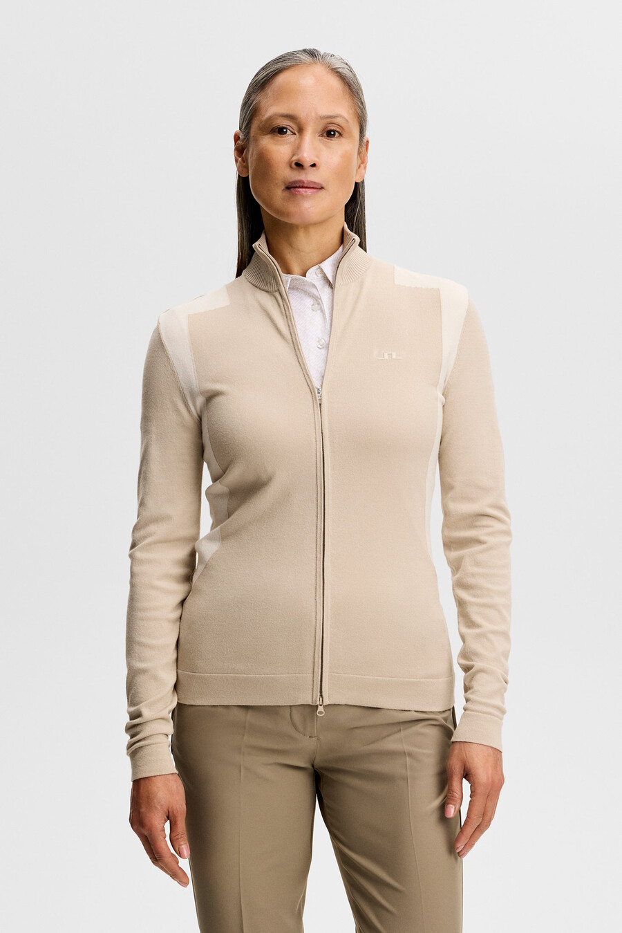 pull zippé en maille bianca