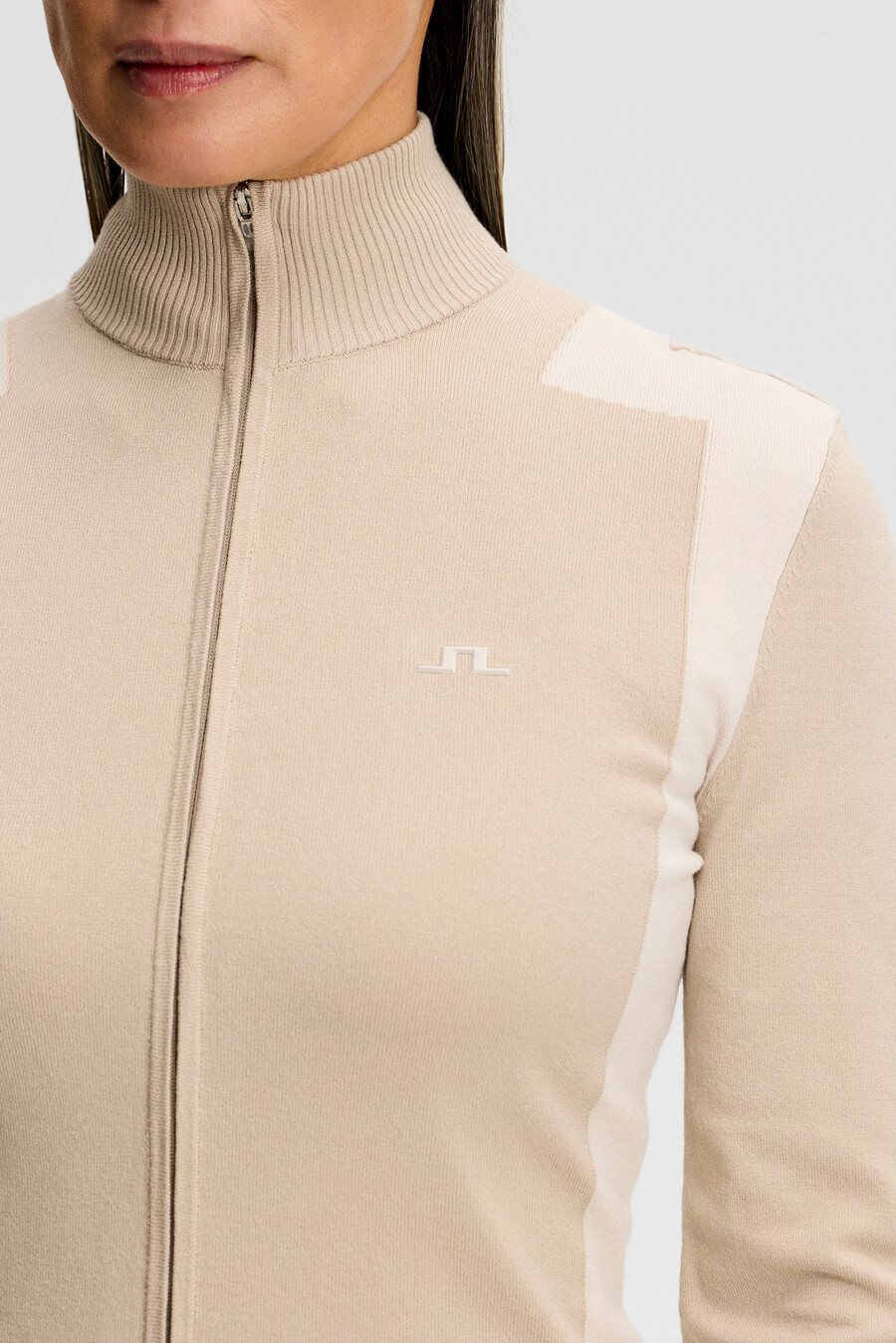 pull zippé en maille bianca