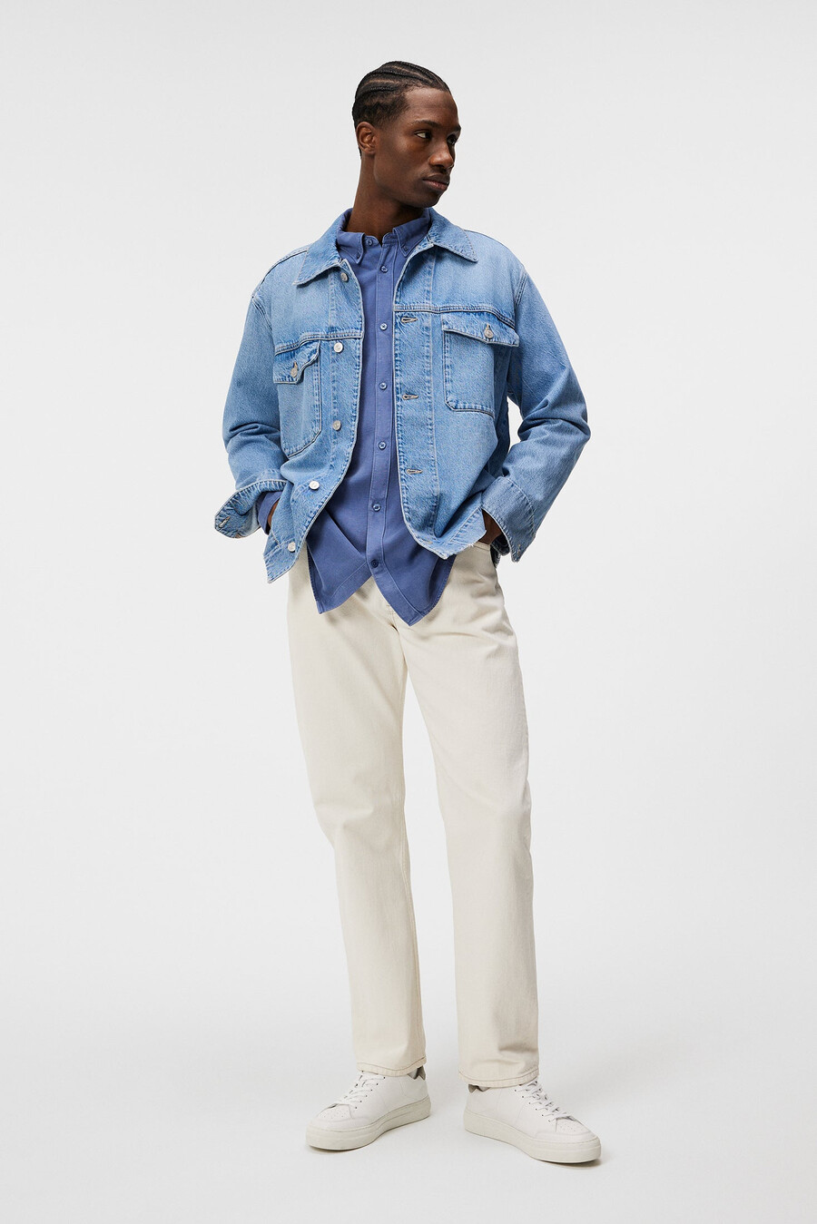 chemise à manches longues en tencel à structure régulière
