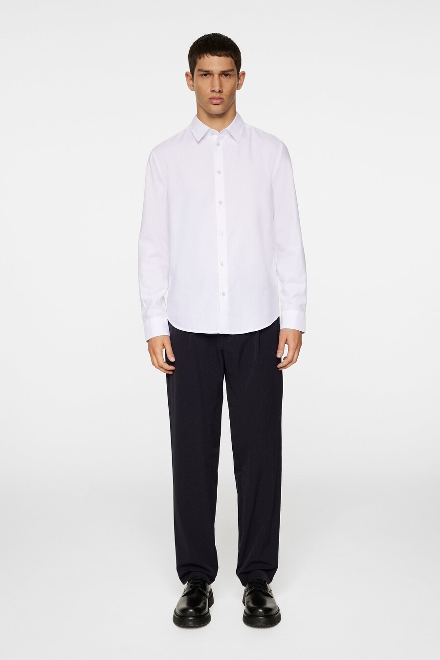 chemise slim à manches longues en coton tencel