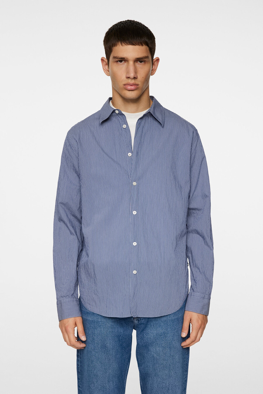 chemise rayée à manches longues classique