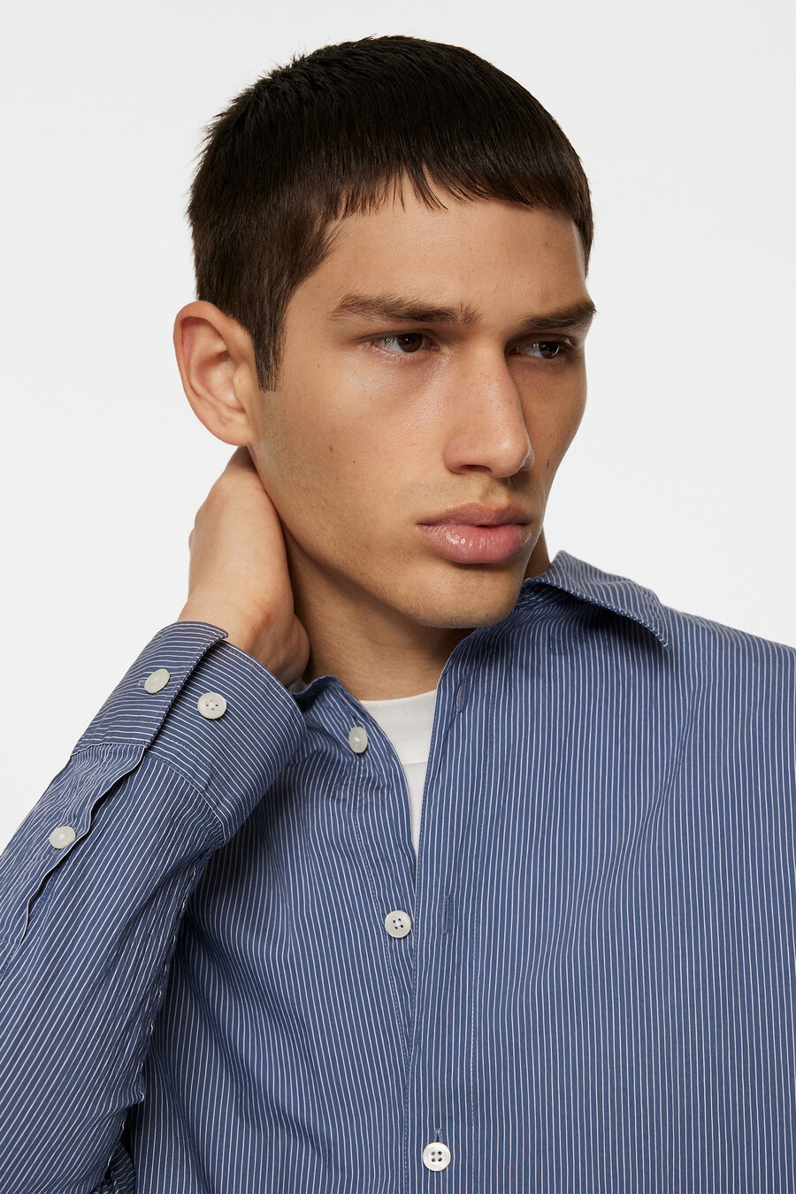 chemise rayée à manches longues classique