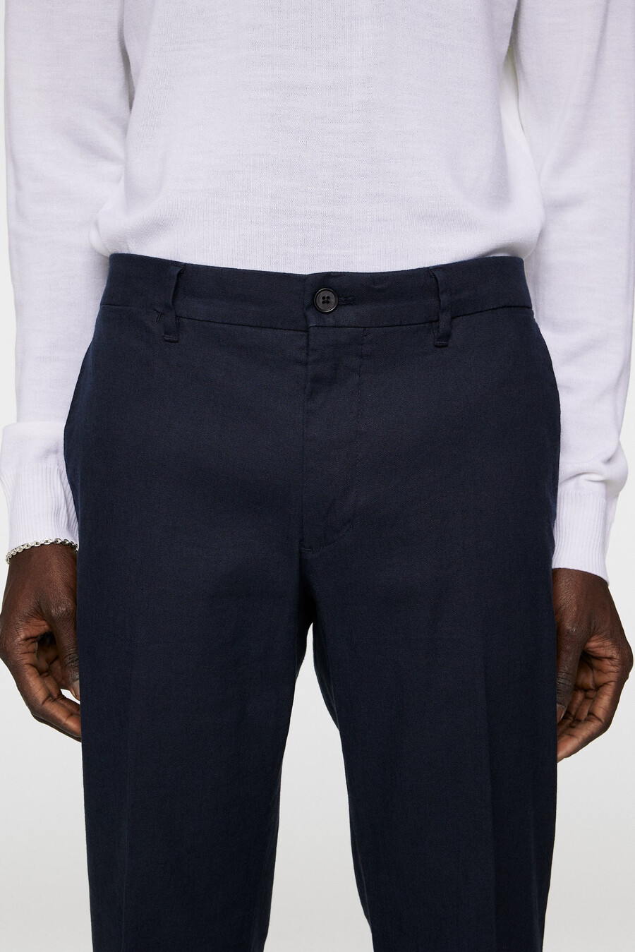 pantalon extensible en lin grant