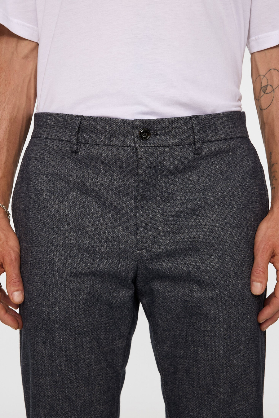 pantalon à micro-motifs ched