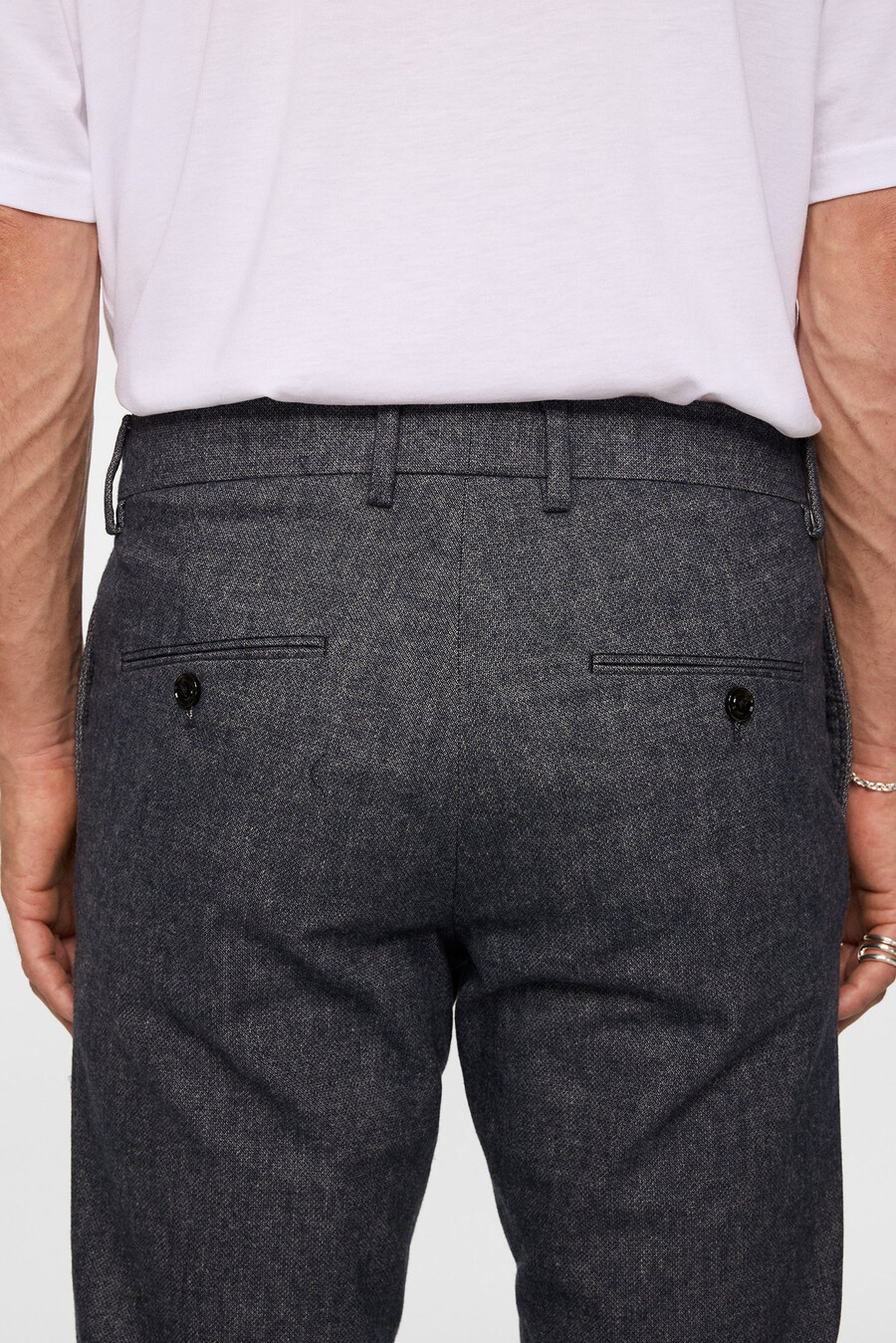 pantalon à micro-motifs ched